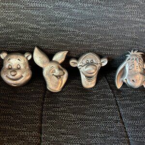 Set of 4 Pewter Disney Pooh Drawer Knobs or Drawer Pulls